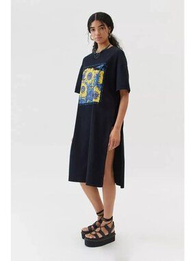 Urban Outfitters Black Sunflower Tunic T-Shirt Dress S/M
